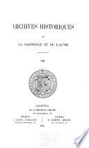 Archives historiques de la Saintonge et de l'Aunis