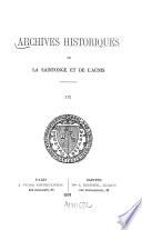 Archives historiques de la Saintonge et de l'Aunis