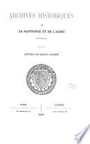 Archives historiques de la Saintonge et de l'Aunis