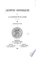 Archives historiques de la Saintonge et de l'Aunis