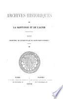 Archives historiques de la Saintonge et de l'Aunis