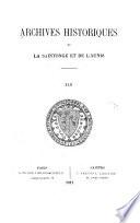 Archives historiques de la Saintonge et de l'Aunis