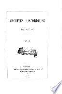 Archives historiques du Poitou