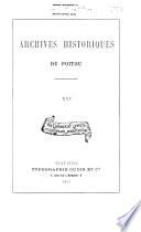 Archives historiques du Poitou