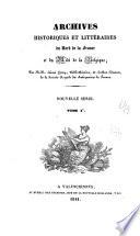 Archives historiques et littéraires du Nord de la France et du Midi de la Belgique