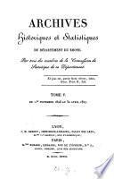 Archives historiques et statistiques du Département du Rhône