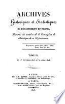 Archives historiques et statistiques du département du Rhône
