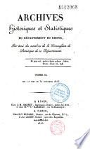 Archives historiques et statistiques du département du Rhône