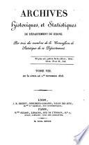 Archives Historiques et Statistiques