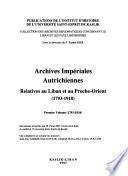 Archives impériales autrichiennes: 1793-1834
