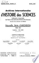 Archives Internationales D'histoire Des Sciences