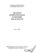 Archives Internationales D'histoire Des Sciences