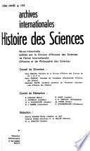 Archives Internationales D'histoire Des Sciences