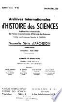 Archives Internationales D'histoire Des Sciences