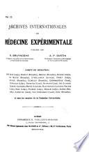 Archives internationales de médecine experimentale