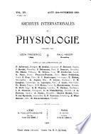 Archives internationales de physiologie et de biochimie