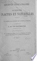 Archives néerlandaises des sciences exactes et naturelles