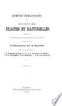 Archives néerlandaises des sciences exactes et naturelles