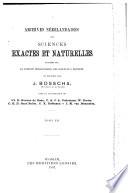 Archives néerlandaises des sciences exactes et naturelles