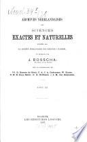 Archives néerlandaises des sciences exactes et naturelles