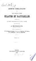 Archives néerlandaises des sciences exactes et naturelles