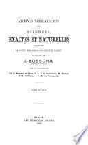 Archives néerlandaises des sciences exactes et naturelles