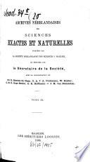 Archives néerlandaises des sciences exactes et naturelles