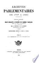 Archives parlementaires de 1787 à 1860