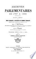 Archives parlementaires de 1787 à 1860
