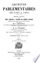 Archives parlementaires de 1787 á 1860