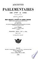 Archives parlementaires de 1787 á 1860