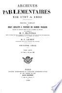 Archives parlementaires de 1787 à 1860