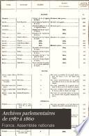 Archives parlementaires de 1787 à 1860