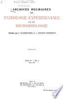 Archives Roumaines de Pathologie Expérimentale Et de Microbiologie