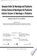 Archives suisses de neurologie et de psychiatrie