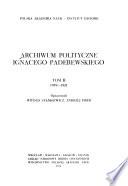 Archiwum polityczne Ignacego Paderewskiego: 1919-1921