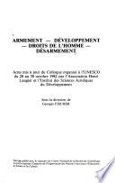 Armament, Development, Human Rights, Disarmament