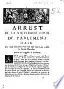 Arrest de la souveraine Cour de Parlement d'Aix. Du vingt-deuxiéme may mil sept cens seize, dans la Grand-Chambre