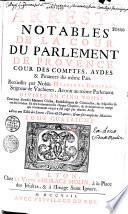 Arrests notables de la cour du parlement de Provence