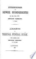 Arrêts du Tribunal fédéral suisse