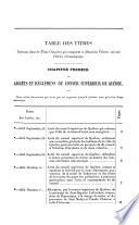 Arrèts et réglements du Conseil supérieur de Québec, et ordonnances et jugements des intendants du Canada ...
