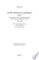 Articles littéraires et politiques