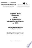 Aspects de la criminalité et de la délinquance constatées en France en 1998 par
