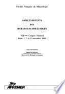 Aspects récents de la biologie des mollusques