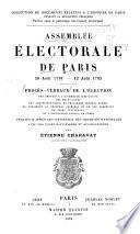 Assemblée électorale de Paris ...