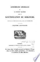 Assemblée générale de la Société vaudoise pour la sanctification du dimanche