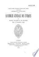 Assemblée générale des évêques et séance solennelle de rentrée du 15 novembre 1893