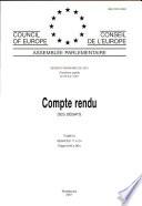 Assemblée parlementaire Compte rendu des débats Session de 2001 (Troisième partie, tome III), juin 2001