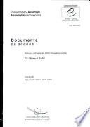 Assemblée parlementaire Documents de séance Session ordinaire de 2002 (deuxième partie), avril 2002, Volume III