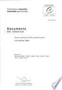 Assemblée Parlementaire Documents de séance Session ordinaire de 2004 (quatrième partie), octobre 2004, Volume VI